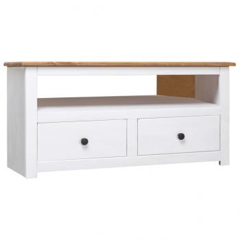 ARDEBO.de - TV-Eckschrank Weiß 93 x 49 x 49 cm Massivholz Panama-Kiefer 