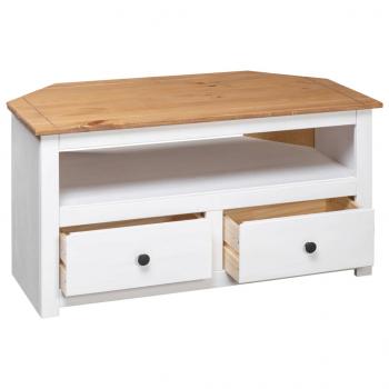 TV-Eckschrank Weiß 93 x 49 x 49 cm Massivholz Panama-Kiefer 