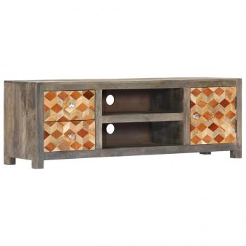 TV-Schrank Grau 120x30x40 cm Massivholz Mango