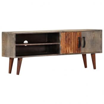 ARDEBO.de - TV-Schrank Grau 130x30x46 cm Raues Mango-Massivholz