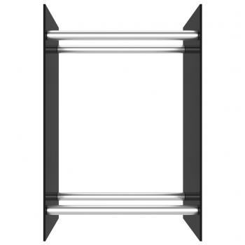 Brennholzregal Schwarz 40 x 35 x 60 cm Glas