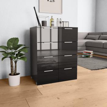 ARDEBO.de - Sideboard Hochglanz-Schwarz 60x35x80 cm Holzwerkstoff