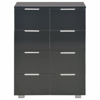 Sideboard Hochglanz-Schwarz 60x35x80 cm Holzwerkstoff