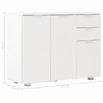 Sideboard Hochglanz-Weiß 107x35x80,5 cm