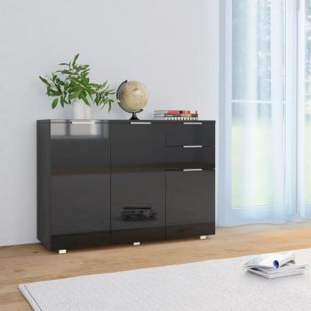 ARDEBO.de - Sideboard Hochglanz-Schwarz 107x35x80,5 cm