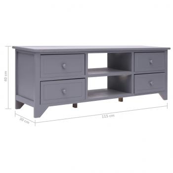 TV-Schrank Grau 115x30x40 cm Paulownia-Holz