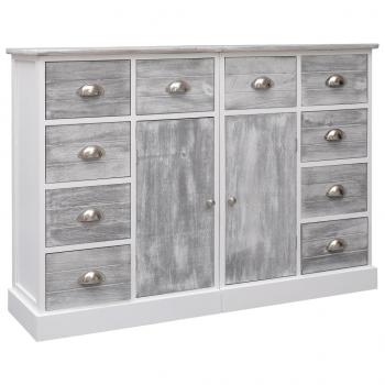 ARDEBO.de - Sideboard mit 10 Schubladen Grau 113x30x79 cm Holz