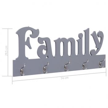 Wandgarderobe FAMILY Grau 74 x 29,5 cm