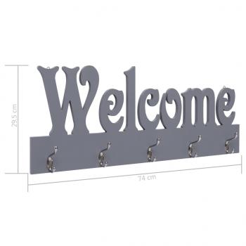 Wandgarderobe WELCOME Grau 74 x 29,5 cm