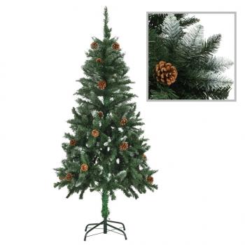 ARDEBO.de - Künstlicher Weihnachtsbaum Kiefernzapfen Weißem Glitzer 150 cm