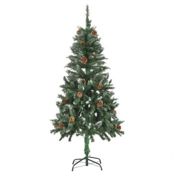 Künstlicher Weihnachtsbaum Kiefernzapfen Weißem Glitzer 150 cm