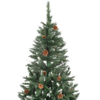 Künstlicher Weihnachtsbaum Kiefernzapfen Weißem Glitzer 150 cm