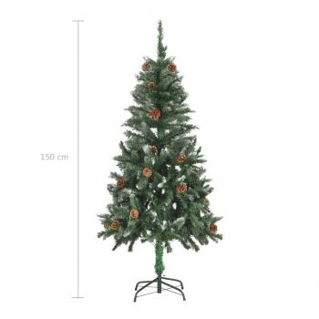 Künstlicher Weihnachtsbaum Kiefernzapfen Weißem Glitzer 150 cm