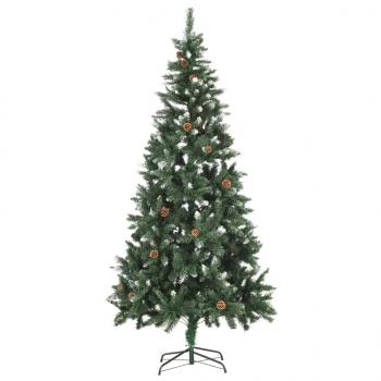 Künstlicher Weihnachtsbaum Kiefernzapfen Weißem Glitzer 210 cm