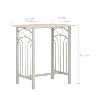 3-tlg. Bar-Set Holz und Stahl