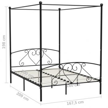 Himmelbett-Gestell Schwarz Metall 160 x 200 cm 