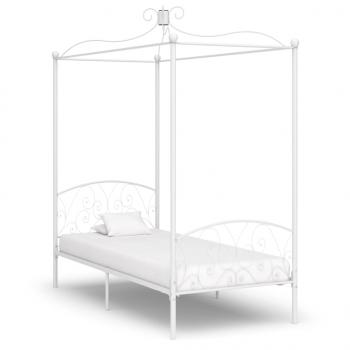 ARDEBO.de - Himmelbett-Gestell Weiß Metall 90 x 200 cm