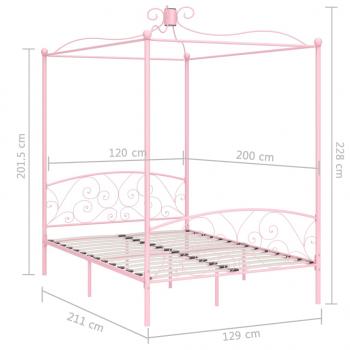 Himmelbett-Gestell Rosa Metall 120 x 200 cm