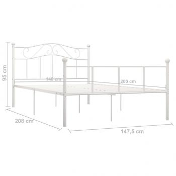 Bettgestell Weiß Metall 140×200 cm