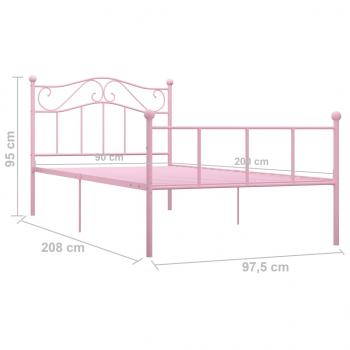 Bettgestell Rosa Metall 90×200 cm