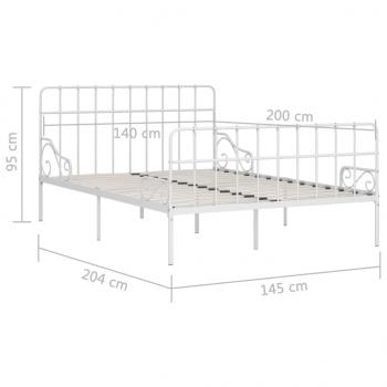 Bettgestell mit Lattenrost Weiß Metall 140 × 200 cm