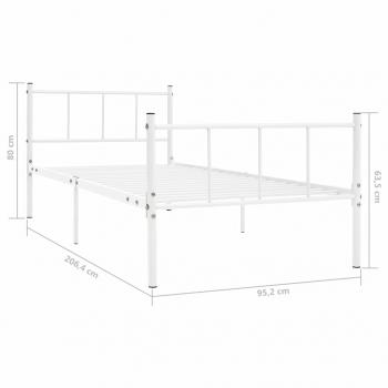 Bettgestell Weiß Metall 90×200 cm