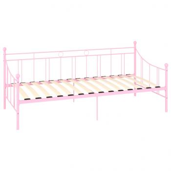 Tagesbett-Rahmen Rosa Metall 90×200 cm 