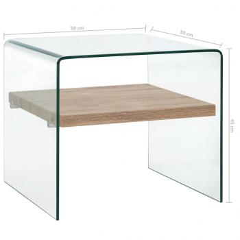 Couchtisch Transparent 50×50×45 cm Hartglas