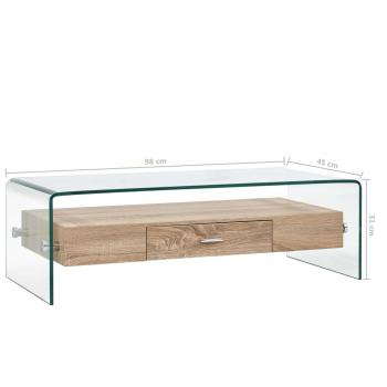 Couchtisch Transparent 98×45×31 cm Hartglas