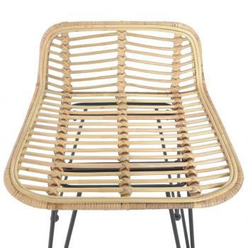 Barhocker 2 Stk. Rattan Natur   