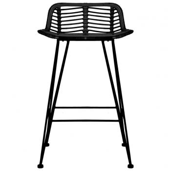 Barhocker 2 Stk. Schwarz Rattan