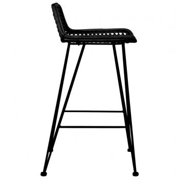 Barhocker 2 Stk. Schwarz Rattan