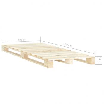 Palettenbett Massivholz Kiefer 120×200 cm