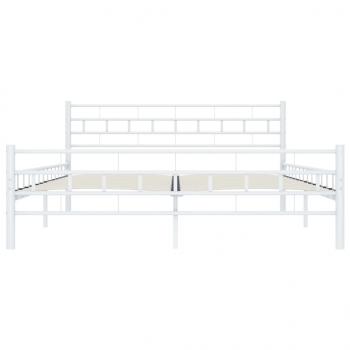 Bettgestell Weiß Metall 200×200 cm