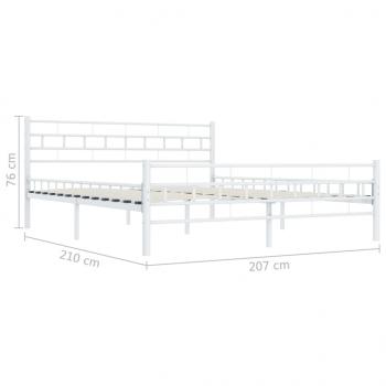 Bettgestell Weiß Metall 200×200 cm