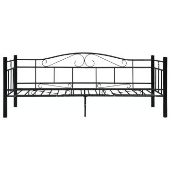 Tagesbett-Rahmen Schwarz Metall 90×200 cm 