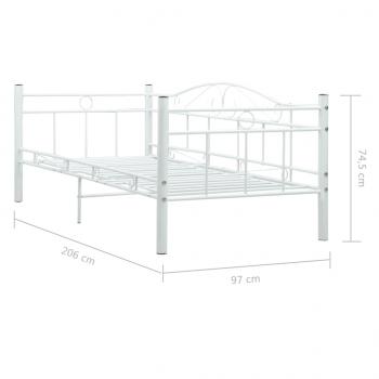 Tagesbett-Rahmen Weiß Metall 90×200 cm 