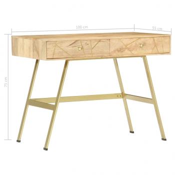 Schreibtisch mit Schubladen 100x55x75 cm Massivholz Mango