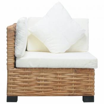 Ecksofa mit Kissen Natürliches Rattan