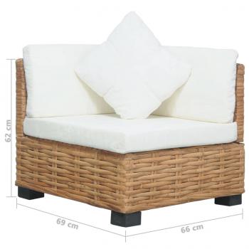 Ecksofa mit Kissen Natürliches Rattan