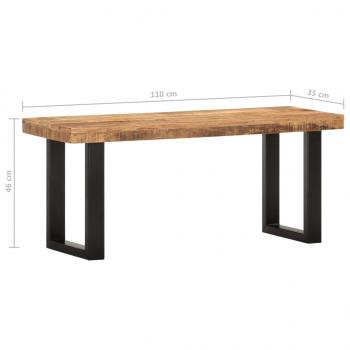 Sitzbank 110 cm Raues Mango-Massivholz und Stahl