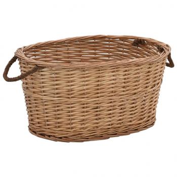 ARDEBO.de - Holzkorb mit Tragegriffen 56x40x28 cm Natur Weide