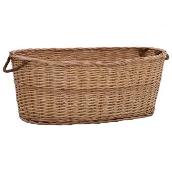 ARDEBO.de - Holzkorb mit Tragegriffen 88 x 57 x 34 cm Natur Weide   