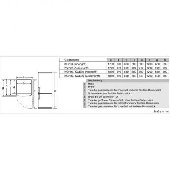 Bosch KGV36VLEA Stand Kühl-Gefrierkombination, 60cm breit, 308l, LowFrost, BogBox, Edelstahl-Optik