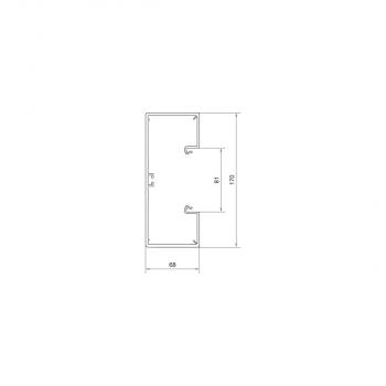 Hager Brüstungskanal-Unterteil frontrast. PVC, 68x170mm, OT80mm, graphitschwarz, 2m (BR6517019011)