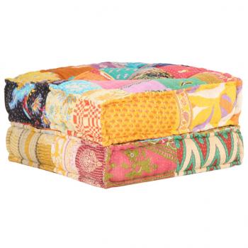 Pouf 60x70x36 cm Patchwork Stoff