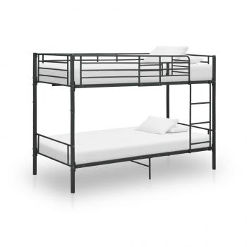 ARDEBO.de - Etagenbett Schwarz Metall 90×200 cm