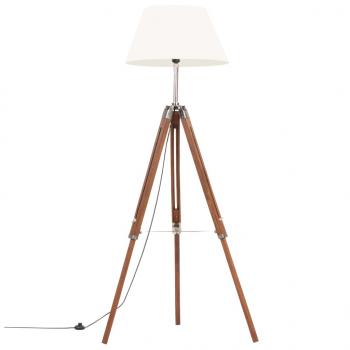 ARDEBO.de - Stativlampe Honigbraun und Weiß Teak Massivholz 141 cm