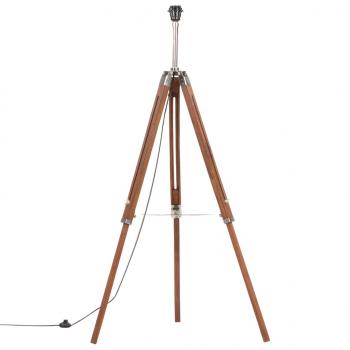 Stativlampe Honigbraun und Grau Teak Massivholz 141 cm