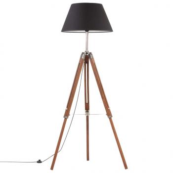 ARDEBO.de - Stativlampe Honigbraun und Schwarz Teak Massivholz 141 cm